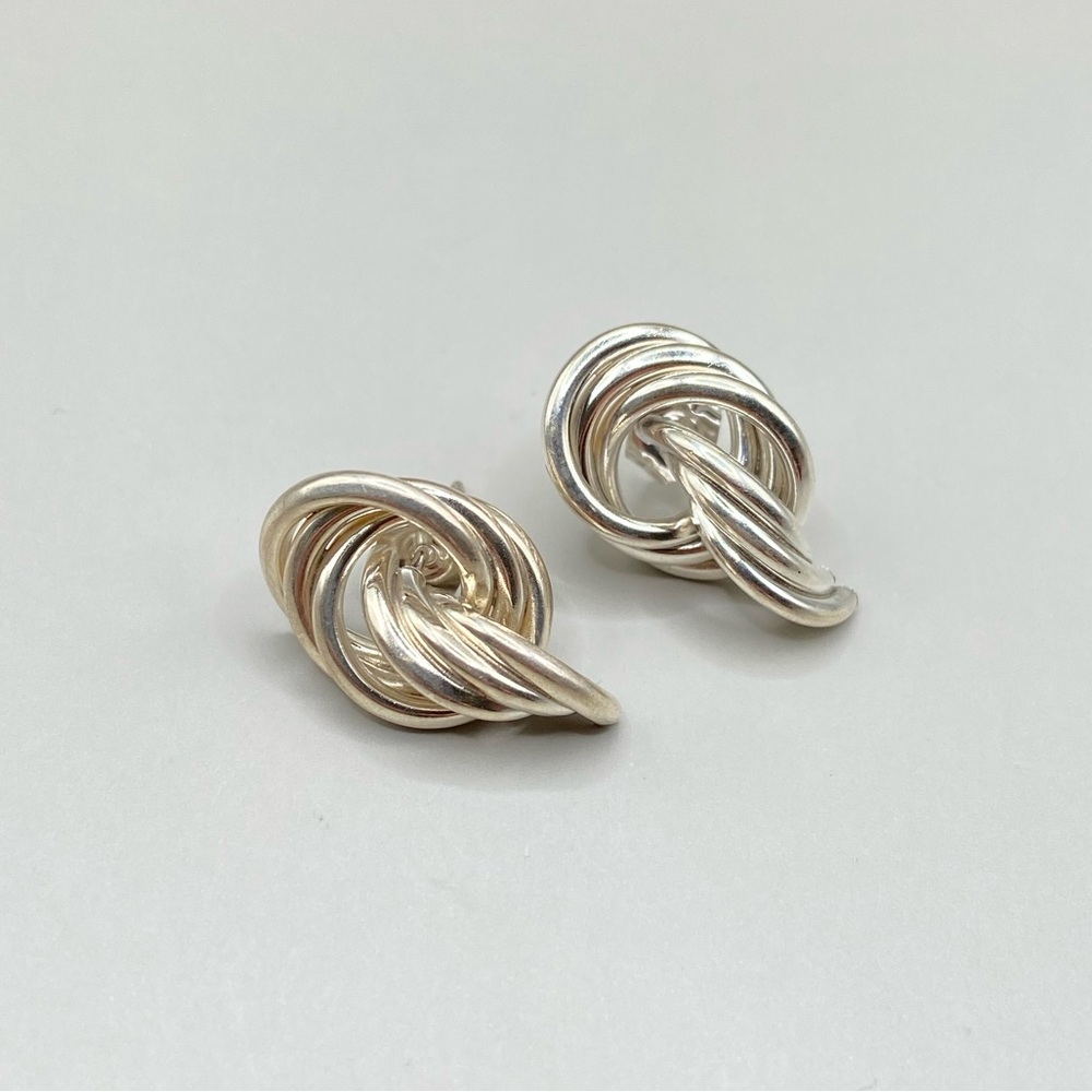 Elegant Silver Knot Earrings